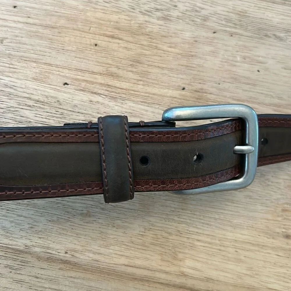 Columbia dark brown men's leather like belt size 42